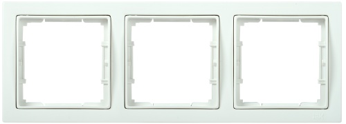 Рамка 3-местная квадратная РУ-3-ББ BOLERO Q1 белый | код EMB32-K01-Q1 | IEK